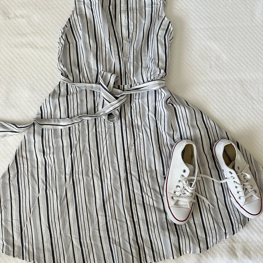 Ann Taylor summer a line dress stripes new with tags size 10 p